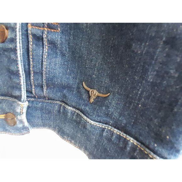 Vtg Sergio Valente Womens Small Cowgirl Western Metal Steer Logo Denim Jacket - Picture 3 of 6